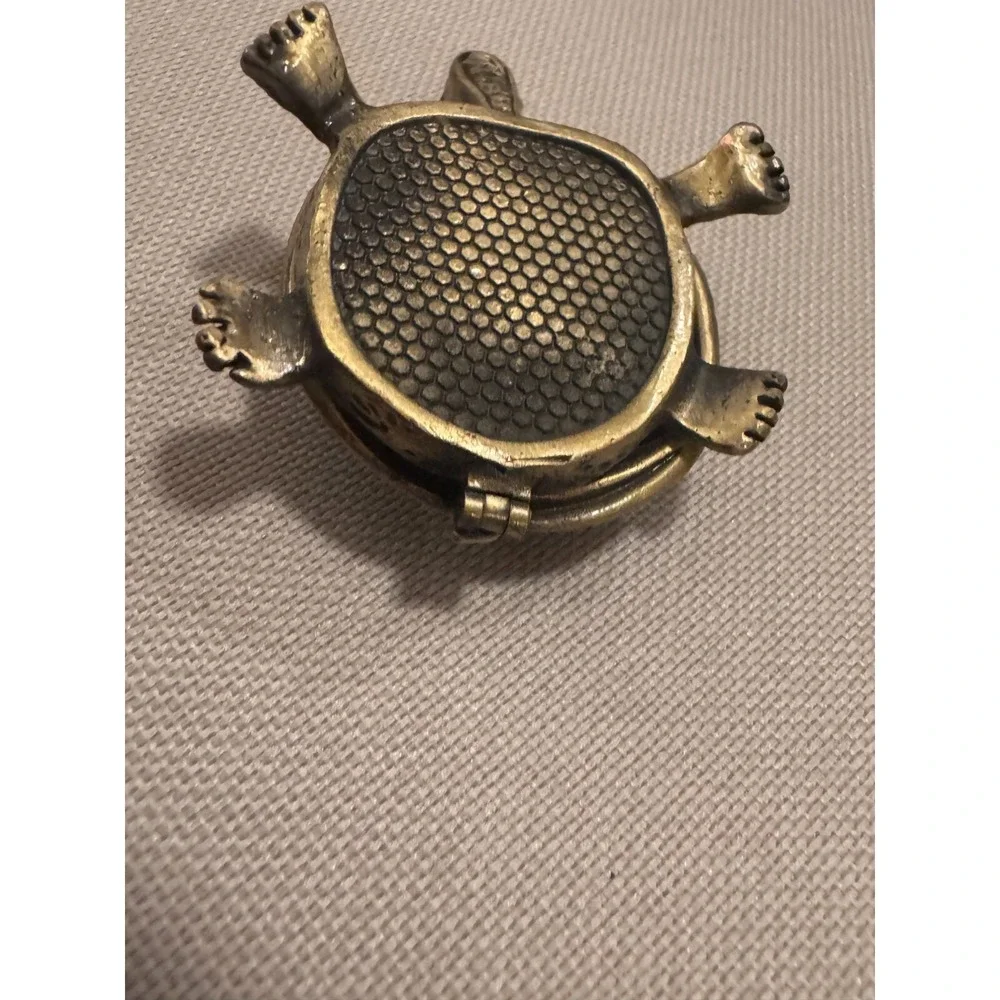 Bejeweled Turtle Trinket Bok Green‎ & Rhinestone 2.5